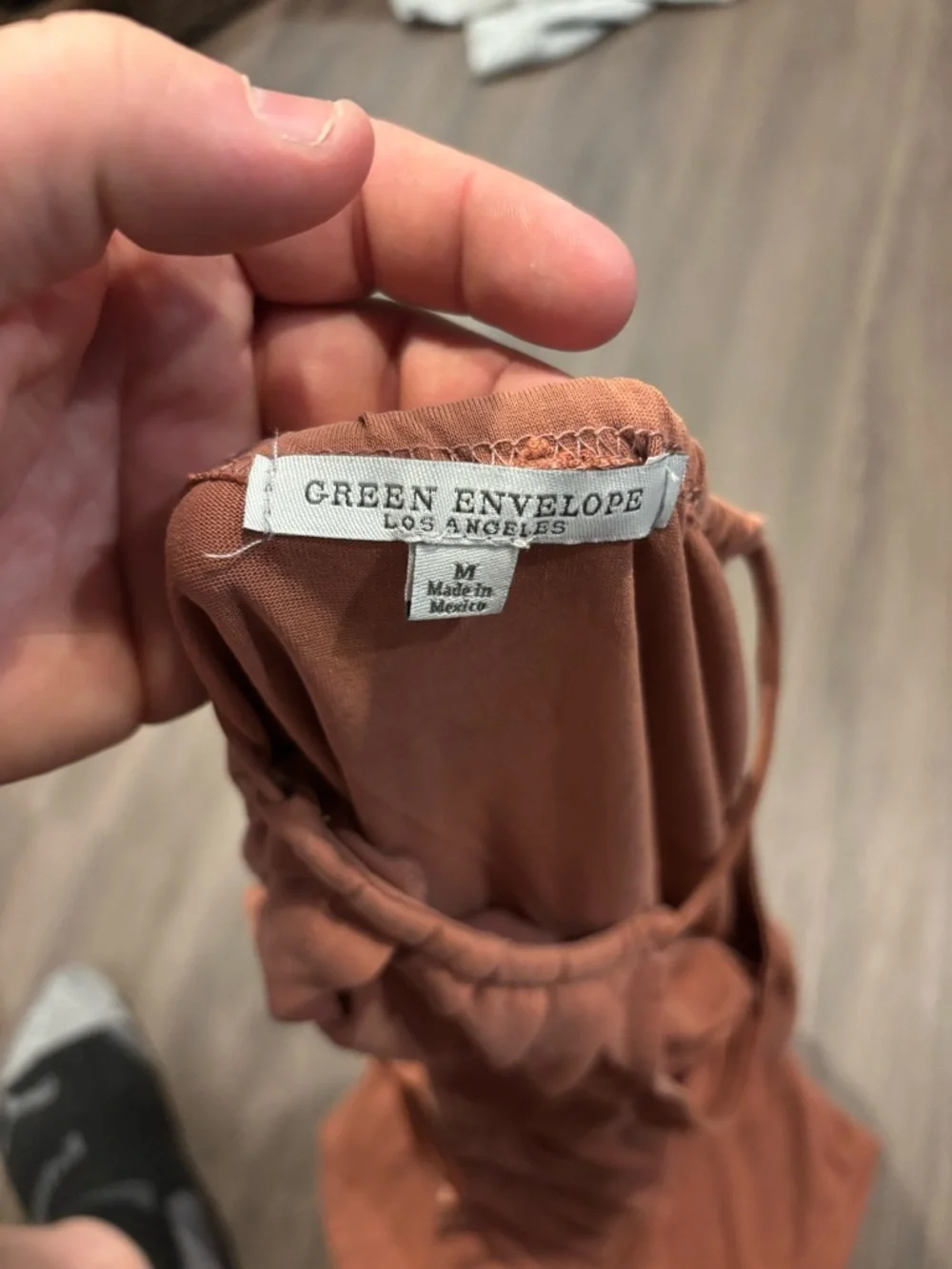 Green Envelope Rust-Orange Halter Neck Camisole